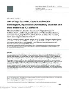 Loss of hepatic LRPPRC alters mitochondrial ...