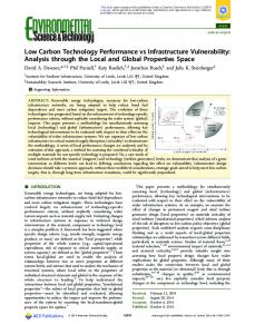 Low Carbon Technology Performance vs Infrastructure Vulnerability ...