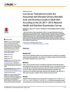 Low Serum Testosterone Levels Are Associated with ...
