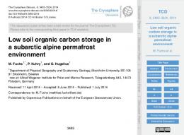 Low soil organic carbon storage in a subarctic alpine ...