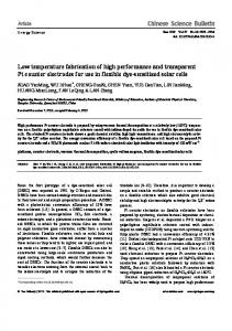 Low temperature fabrication of high performance and transparent Pt ...