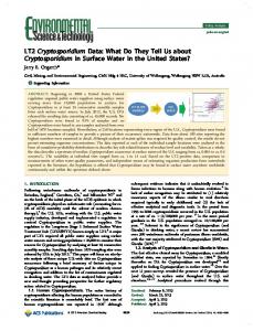 LT2 Cryptosporidium Data: What Do They Tell Us ... - ACS Publications