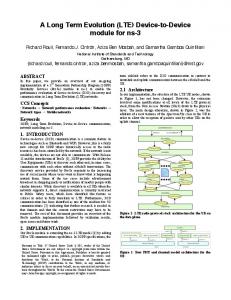 (LTE) Device-to-Device module for ns-3 - Semantic Scholar