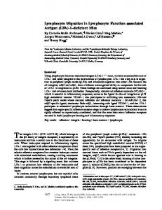 Lymphocyte Migration in Lymphocyte Function-associated ... - CiteSeerX