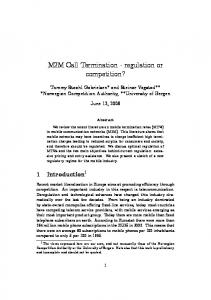 M2M Call Termination ' regulation or competition? - CiteSeerX