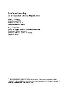Machine Learning of Computer Vision Algorithms - CiteSeerX