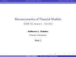 Macroeconomics of Financial Markets - University of Pennsylvania