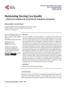 Maintaining Nursing Care Quality - Scientific Research Publishing
