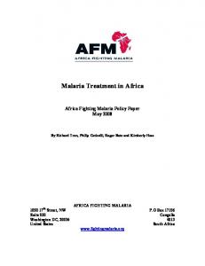 Malaria Treatment in Africa - Africa Fighting Malaria