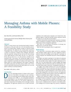 Managing Asthma with Mobile Phones: A ... - Semantic Scholar