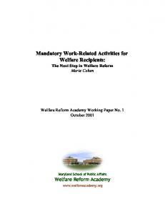 Mandatory Work-Related Activities for Welfare Recipients: