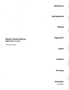 Manta Owners Manual - Manta Owners Association