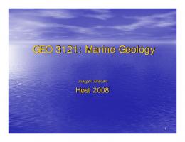 Marine Science 353 Topics in Marine Science Marine Chemistry