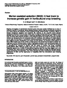 Marker-assisted-selection (MAS): A fast track to ... - Academic Journals