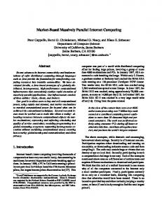 Market-Based Massively Parallel Internet Computing - Semantic Scholar