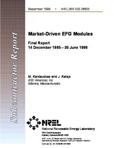 Market-Driven EFG Modules - NREL