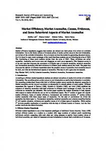 Market Efficiency, Market Anomalies, Causes, Evidences ... - CiteSeerX