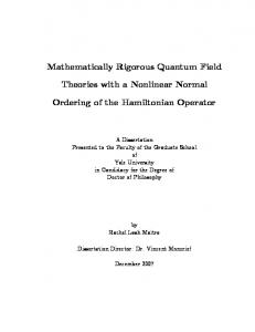 Mathematically Rigorous Quantum Field Theories with a Nonlinear ...