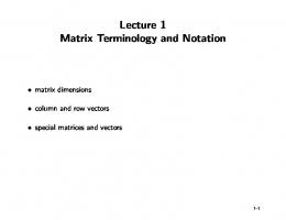 Matrix primer lecture 1