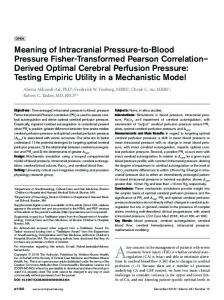 Meaning of Intracranial Pressure-to-Blood Pressure Fisher