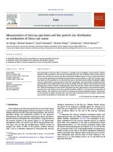 Measurements of mercury speciation and fine particle size distribution ...