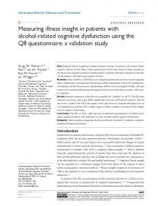 Measuring illness insight in patients with alcohol