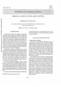 medical aspects of islamic fasting - Medical Journal of The Islamic