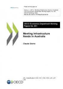 Meeting Infrastructure Needs in Australia - OECD iLibrary