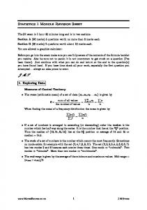 MEI S1 (Statistics 1) Revision Sheet - Mathshelper