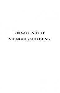 MESSAGE ABOUT VICARIOUS SUFFERING