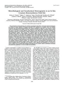 Microbiological and Geochemical Heterogeneity in