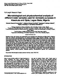 Microbiological and physicochemical analysis of different ... - CiteSeerX