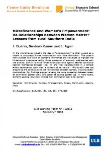 Microfinance and Women's Empowerment - ULB
