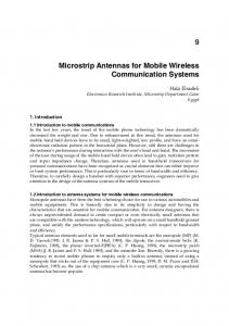 Microstrip Antennas for Mobile Wireless Communication Systems