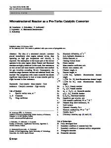 Microstructured Reactor as a Pre-Turbo Catalytic ... - Springer Link