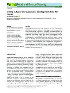 Mining industry and sustainable development - Wiley Online Library