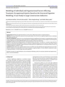 Modeling of Individual and Organizational Factors Affecting Traumatic ...