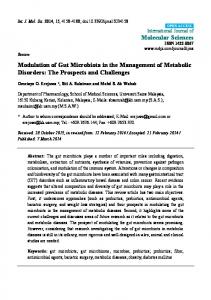 Modulation of Gut Microbiota in the Management of Metabolic - MDPI