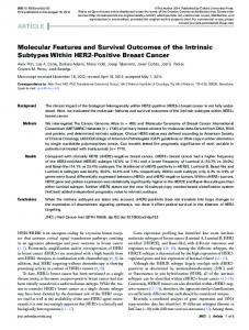 Molecular Features and Survival Outcomes of the ... - Oxford Journals