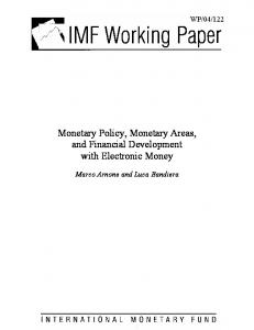 Monetary Policy, Monetary Areas, and Financial ... - CiteSeerX