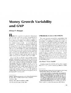 Money Growth Variability and GNP - Federal Reserve Bank of St. Louis
