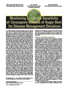 monitoring fungicide sensitivity of cercospora beticola of sugar beet for ...