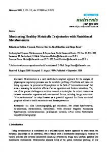 Monitoring Healthy Metabolic Trajectories with ... - Semantic Scholar