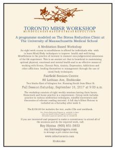 More Information 2 - Toronto MBSR Workshops - Mbsrtoronto.com