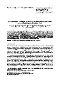 Morphology and Crystalline Structure of Inclusion ... - Springer Link