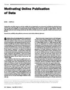 Motivating Online Publication of Data
