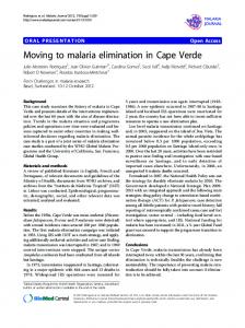 Moving to malaria elimination in Cape Verde - Malaria Journal