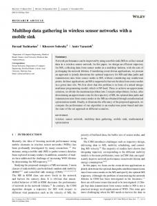 Multihop data gathering in wireless sensor networks ...