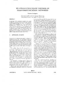 Multiobjective flow control in telecommunication networks - CiteSeerX