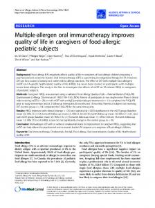 Multiple-allergen oral immunotherapy improves quality of life in ...